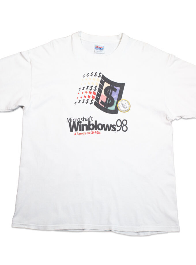 Parody tee shirt Microshaft Winblows 98