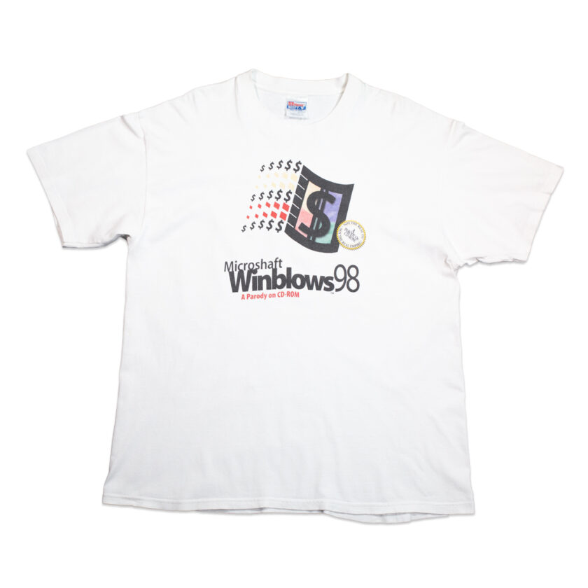 Parody tee shirt Microshaft Winblows 98